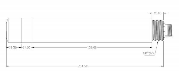 熒光法溶解氧傳感器尺寸圖